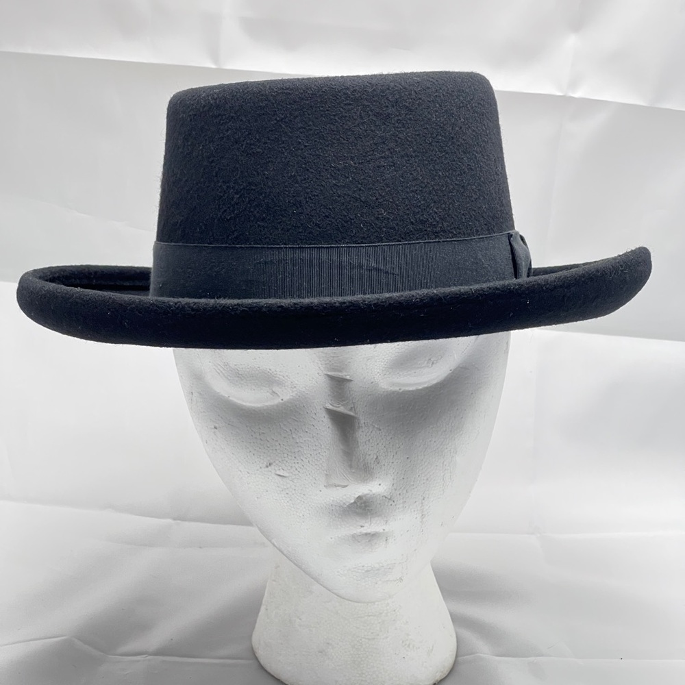 Vintage Golden Gate Hat Company Black Wool “New Orleans” Gambler Hat -Size 6 3/4